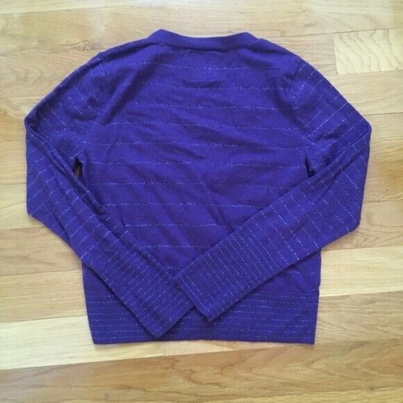 American Eagle Purple Striped Cardigan Sweater L - Picture 2 of 3